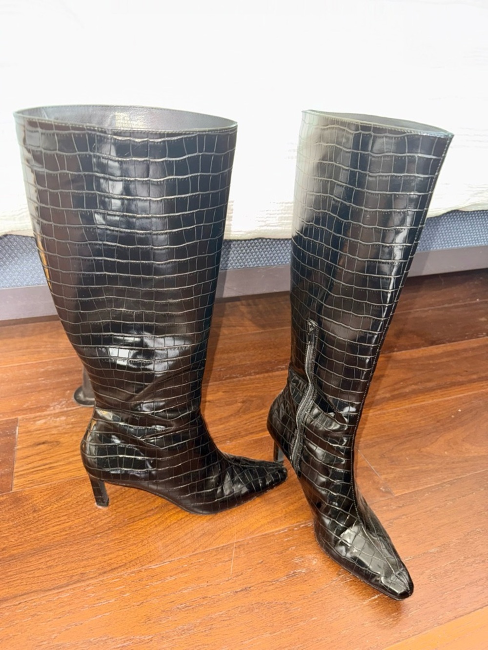 Coconuts by Matisse Black Croc-Embossed Knee Boots